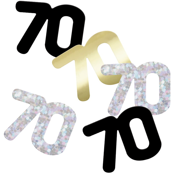 Black and Silver 70 Confetti 14g | Party Save Smile