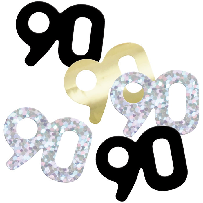 Black and Silver 90 Confetti 14 Grams | Party Save Smile