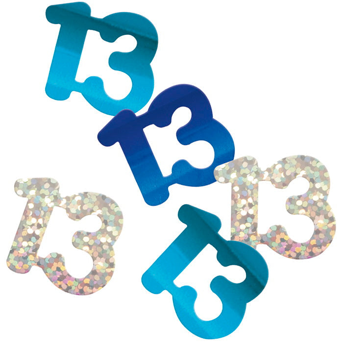 Blue and Silver 13 Confetti 14g | Party Save Smile