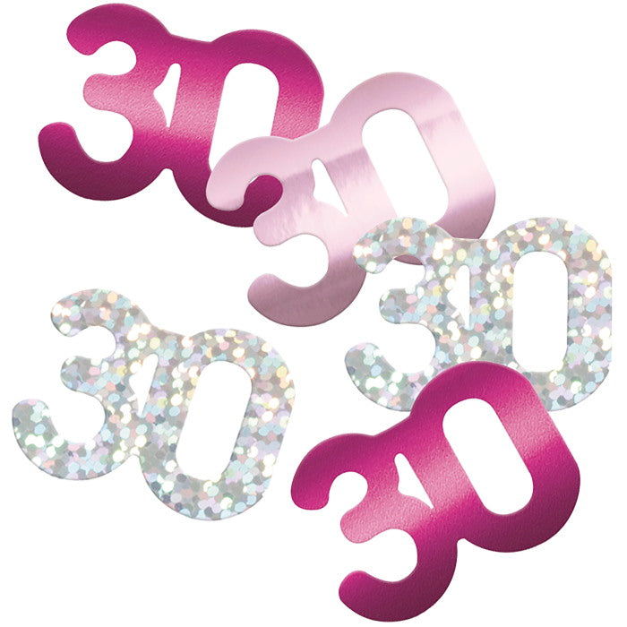 Pink and Silver 30 Confetti 14g | Party Save Smile