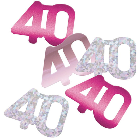 Pink and Silver 40 Confetti 14g | Party Save Smile