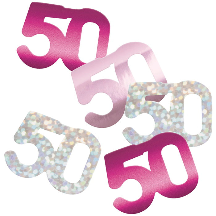 Pink and Silver 50 Confetti 14g | Party Save Smile