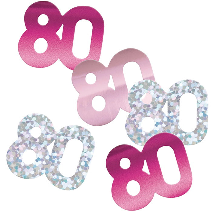 Pink and Silver 80 Confetti 14g | Party Save Smile