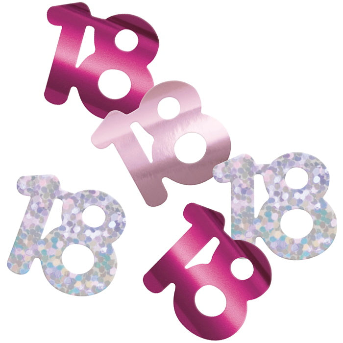 Pink and Silver 18 Confetti 14g | Party Save Smile