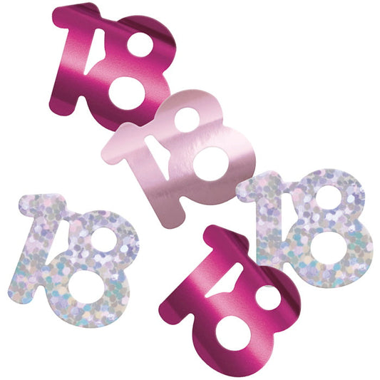 Pink and Silver 18 Confetti 14g | Party Save Smile