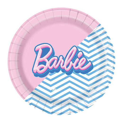 Barbie Paper Party Plates 23cm Pack of 8 | Party Save Smile