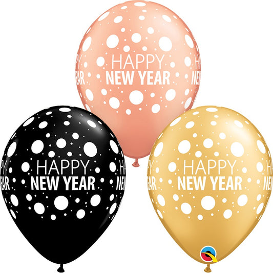 Happy New Year Latex Balloons Dots