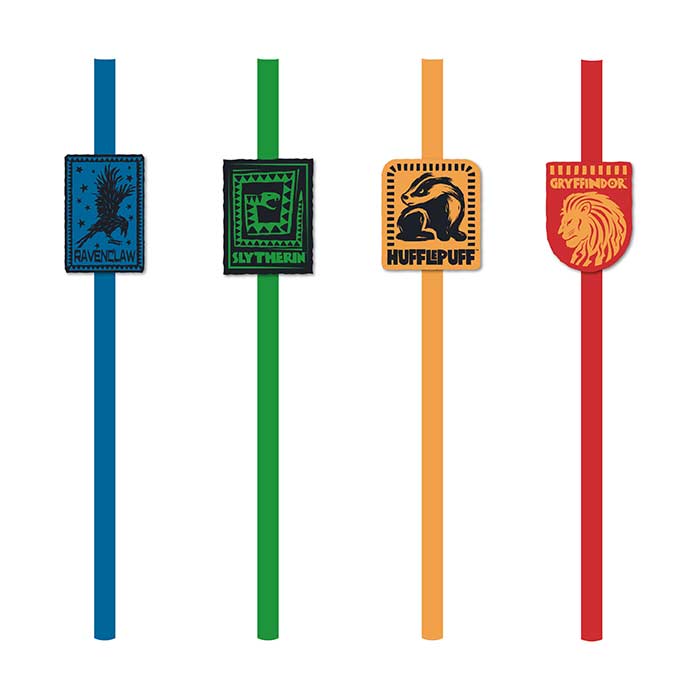 Harry Potter Paper Party Straws 8 Pack (Houses) | Party Save Smile