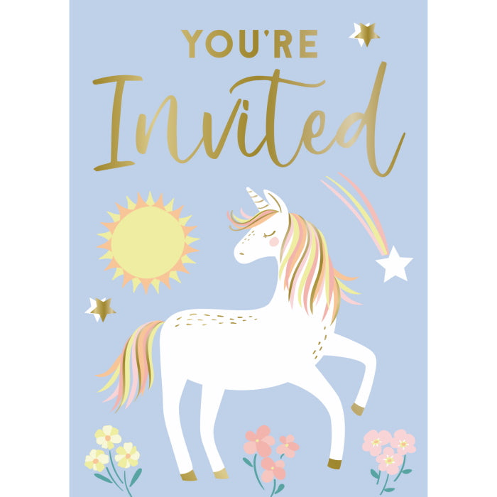 Dainty Unicorn Party Invitations Pack of 8 | Party Save Smile