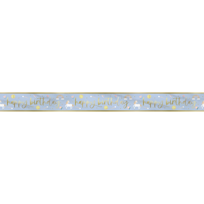 Dainty Unicorn Foil Banner 9ft | Party Save Smile
