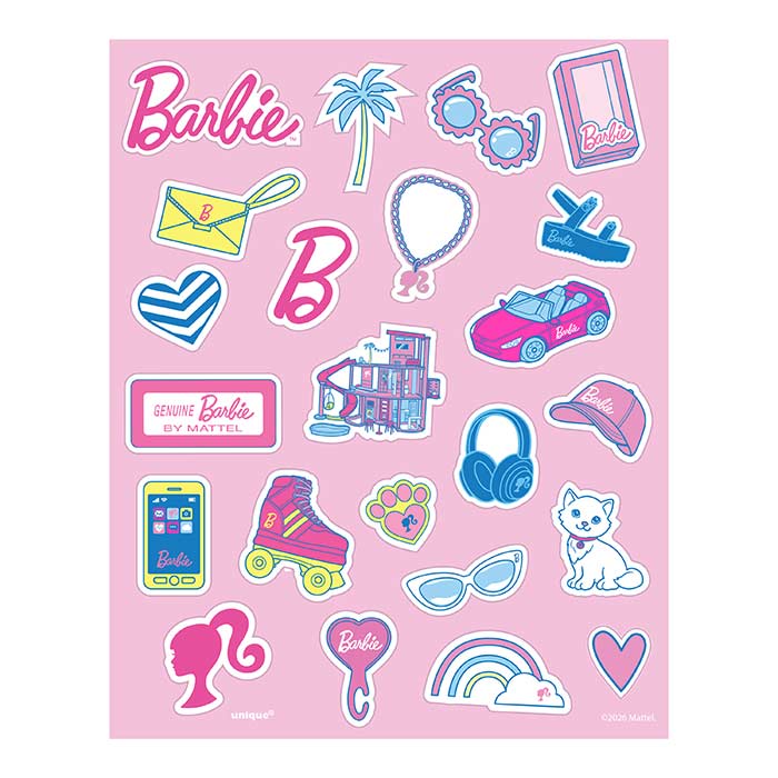 Barbie Party Bag Stickers Sheets | Party Save Smile
