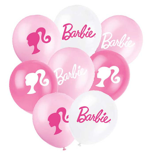 Barbie Latex Balloons Pack of 8 | Party Save Smile