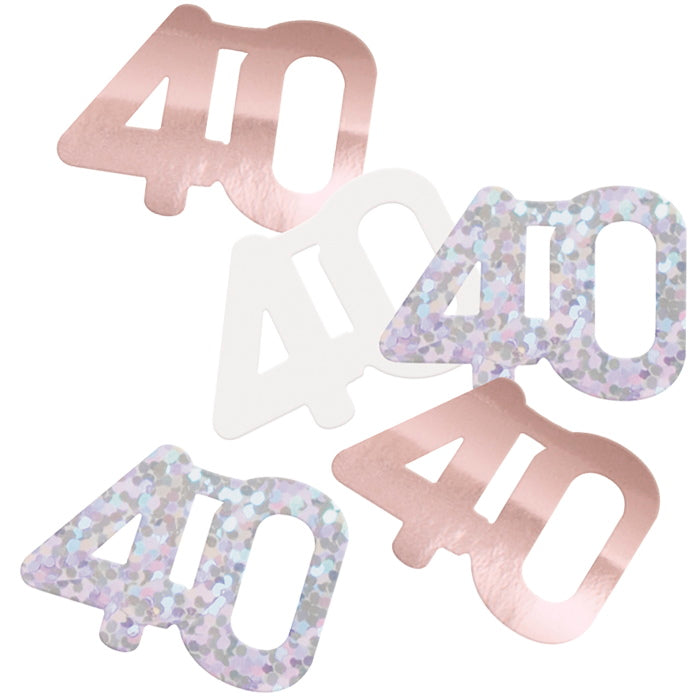 Rose Gold 40 Confetti 14g | Party Save Smile
