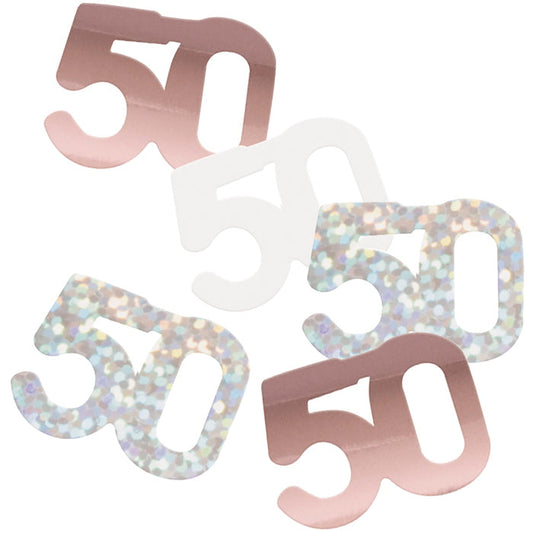 Rose Gold 50 Confetti 14g | Party Save Smile