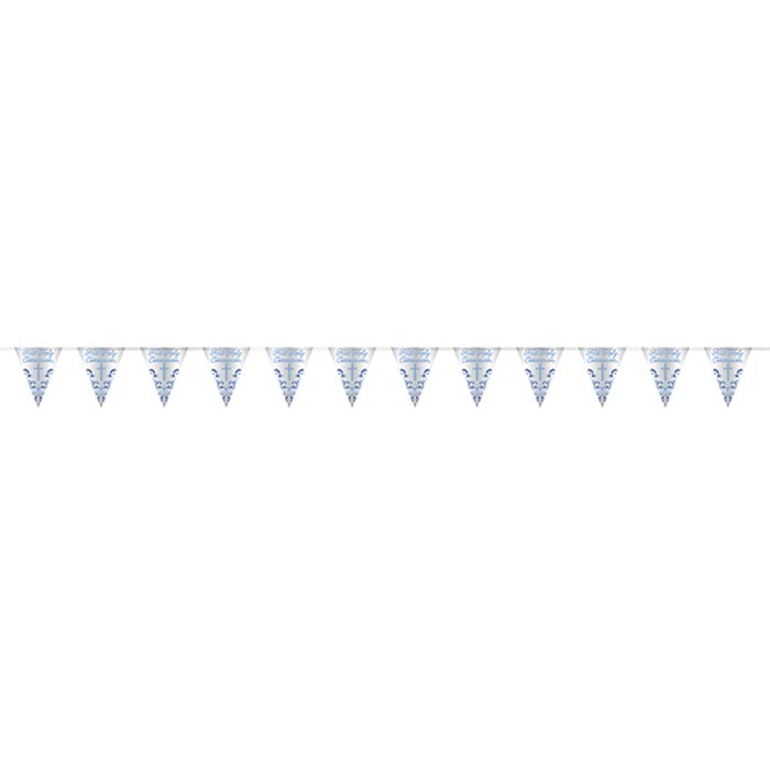 Blue Holy Cross Communion Bunting Flag Decoration