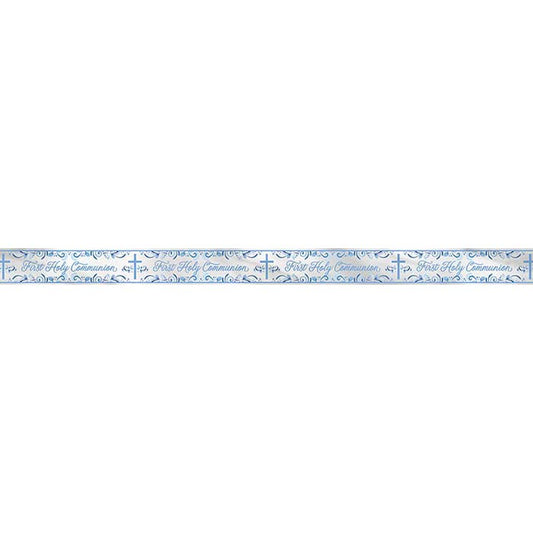Blue Holy Cross Communion Foil Banner Decoration | Party Save Smile