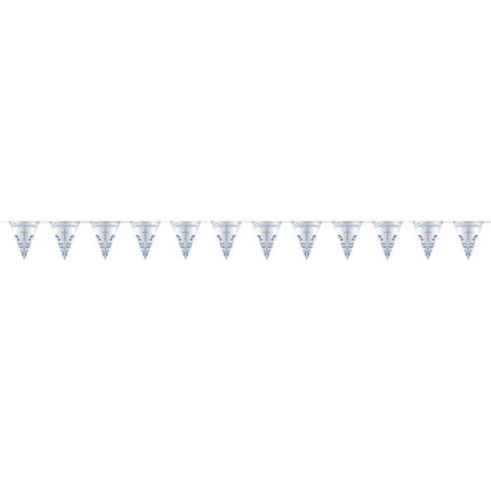 Blue Holy Cross Confirmation Bunting Flag Decoration