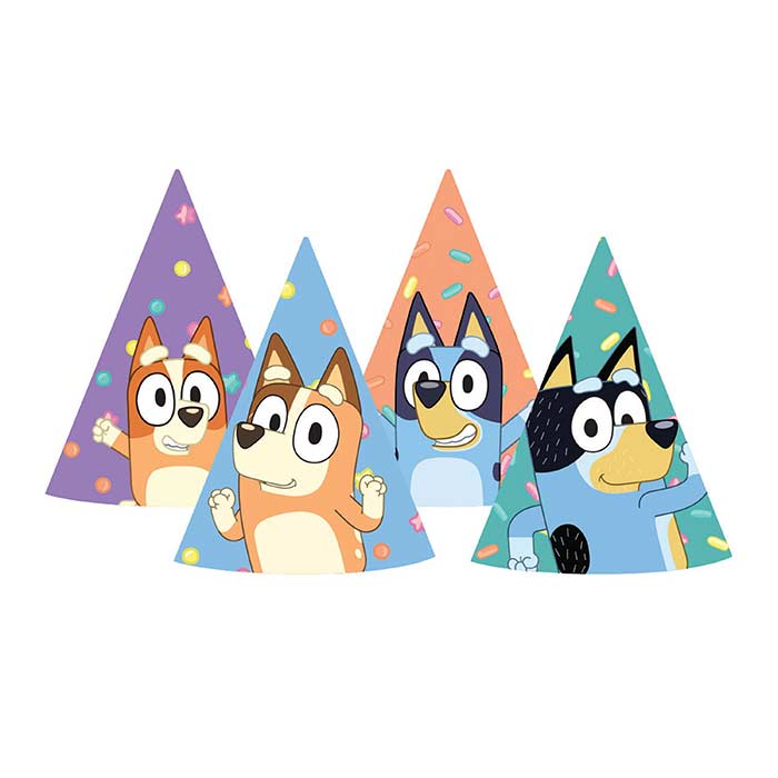 Bluey Party Hats Party Bag Filler 8 Pack | Party Save Smile
