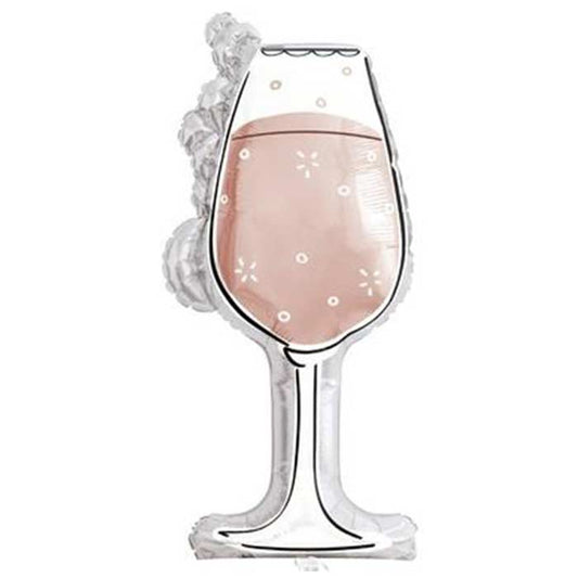 Rose Gold Wine Glass Shaped Foil Balloon | Party Save Smile
