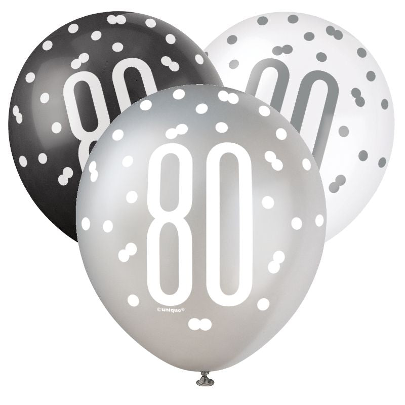 Party Packs - 80th Birthday Black Silver