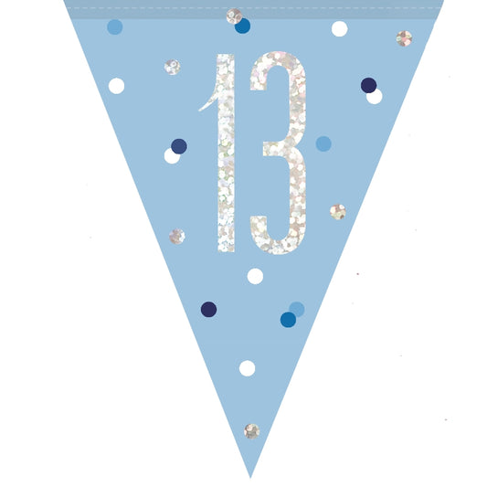 Blue & Silver 13th Birthday Bunting – Teen Party Decor | Party Save Smile
