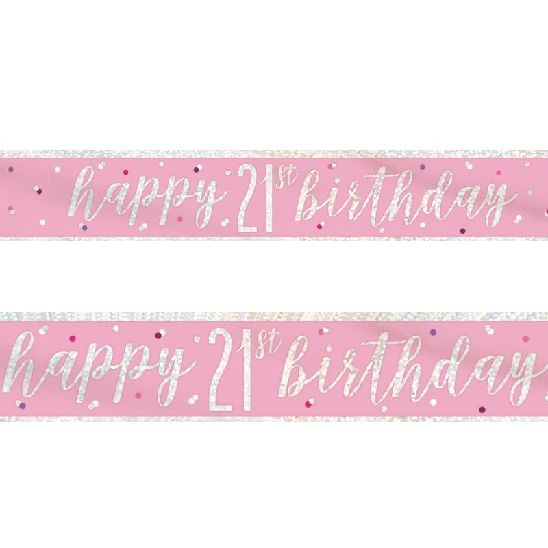 Pink Glitz 21st Birthday Party Pack: Tableware & Decoration Kit