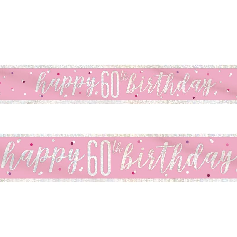 Pink and Silver 60th Birthday Decoration Pack: Party Kit