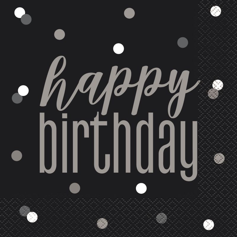 Black & Silver Birthday Party Pack: Tableware & Decoration Kit