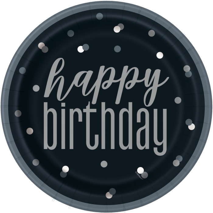 Black & Silver 50th Birthday Pack with Plates and Napkins - Party Save Smile