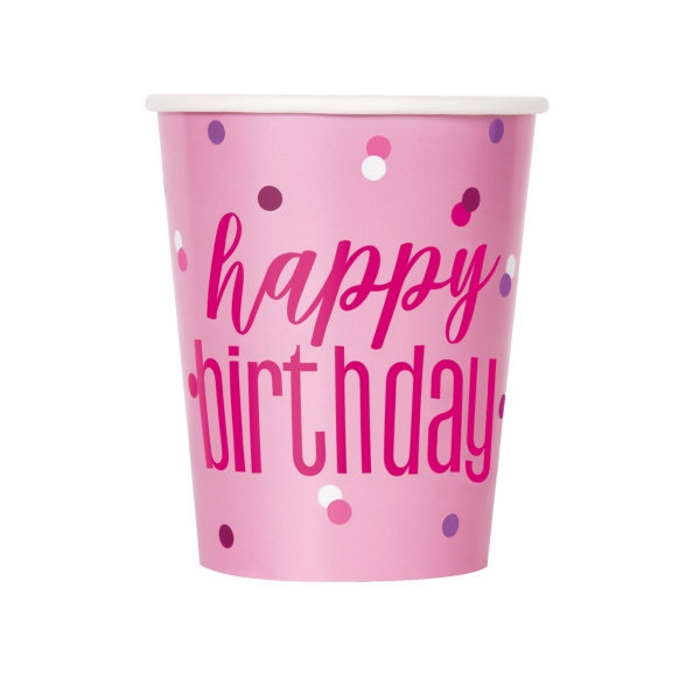 80th Birthday Plates and Napkins Pack - Pink Silver