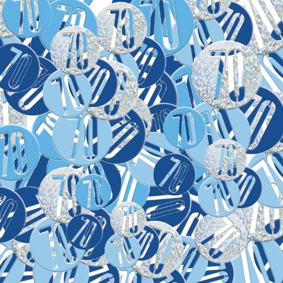 Blue and Silver 70th Birthday Table Confetti 14 Grams | Party Save Smile