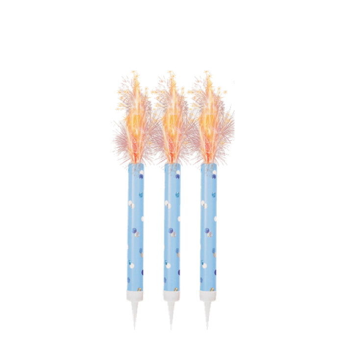 Blue Ice Fountain Candles 3 Pack | Party Save Smile
