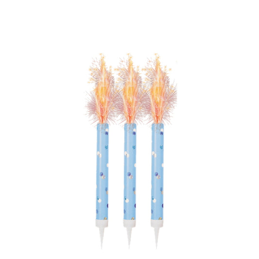 Blue Ice Fountain Candles 3 Pack | Party Save Smile