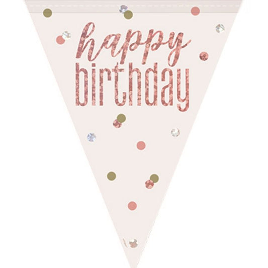 Rose Gold Happy Birthday Bunting | Party Save Smile