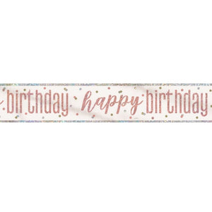 Rose Gold Happy Birthday Banner 2.7 Metres