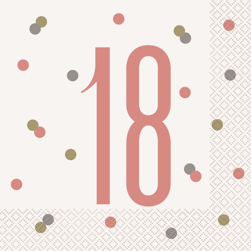 Rose Gold 18th Birthday Tableware Party Kit