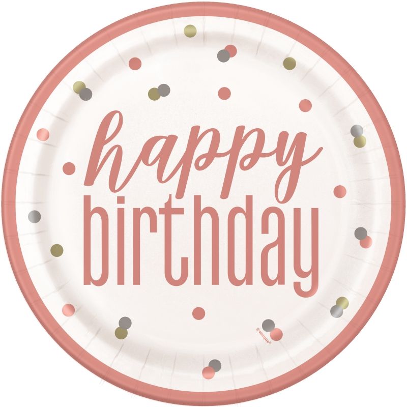 Rose Gold 60th Birthday Party Pack: Tableware Party Kit