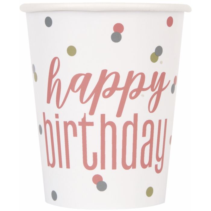 Rose Gold 90th Birthday Party Pack: Tableware Party Kit