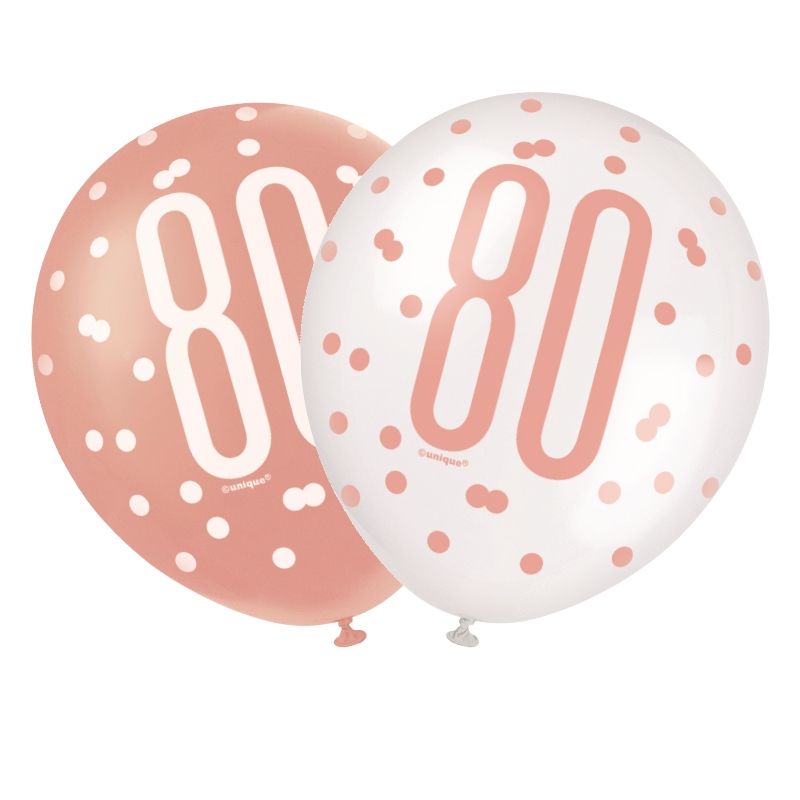 Rose Gold Glitz 80th Birthday Party Pack & Decoration Kit