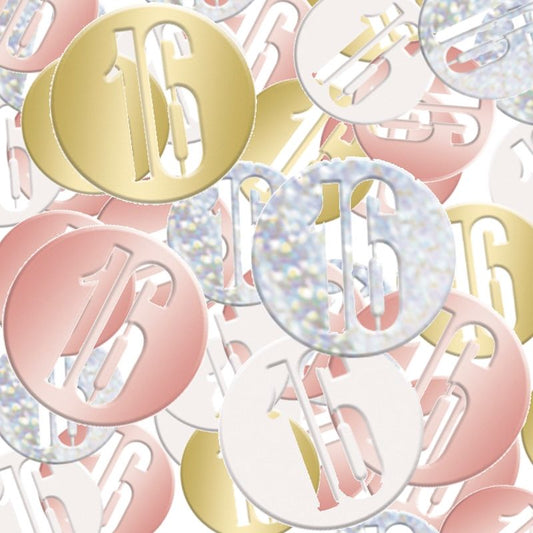 Rose Gold 16th Birthday Confetti 14 Grams | Party Save Smile