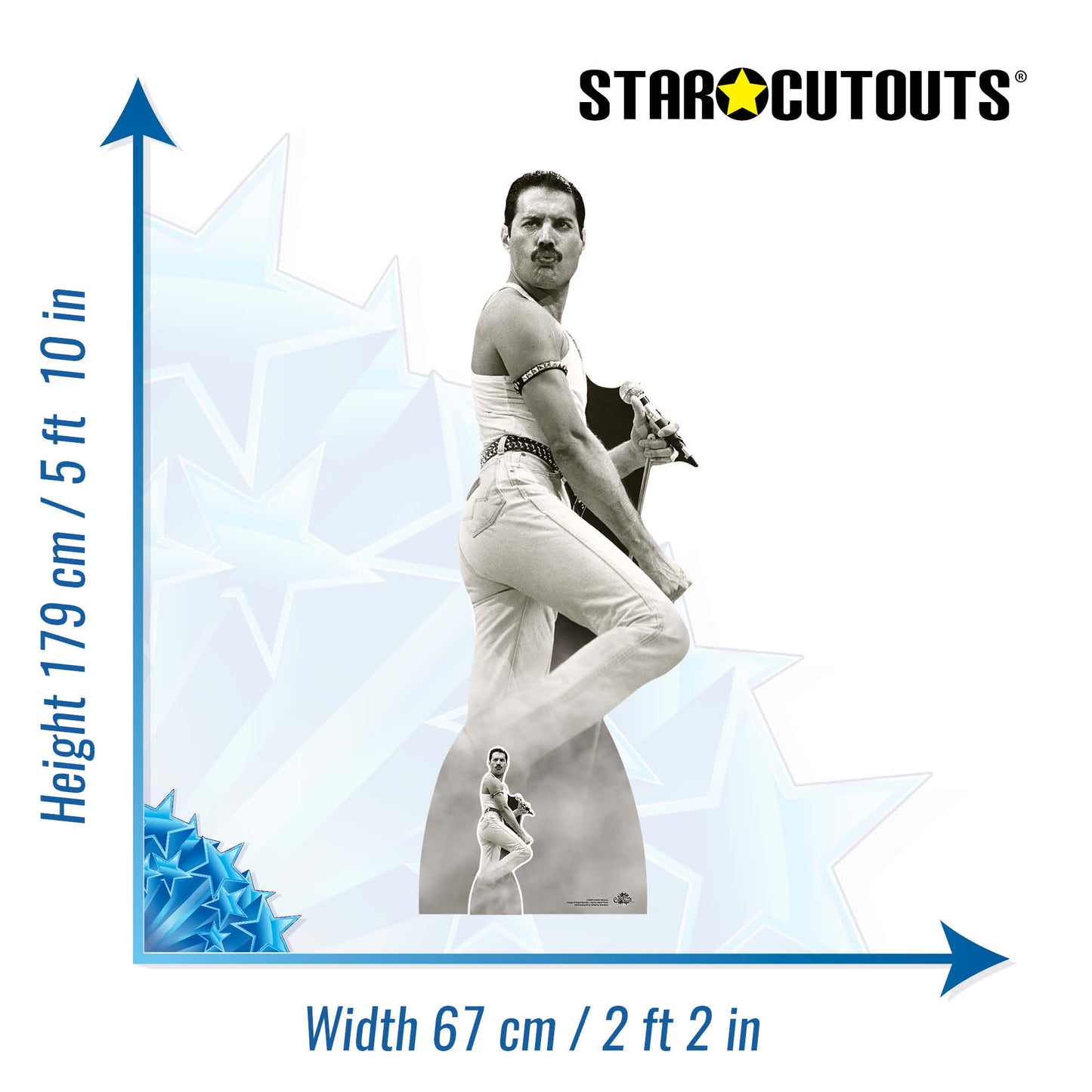 Freddie Mercury Life Size Cardboard Cutout Height 179cm Live Aid