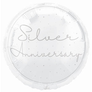 Silver Anniversary Foil Balloon 18 inches