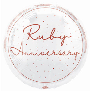 Ruby Anniversary Foil Balloon 18 inches