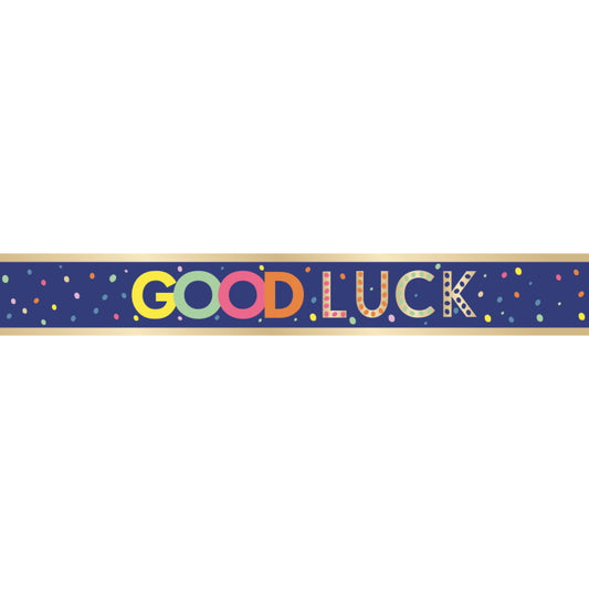 Blue Good Luck Foil Banner 9 ft