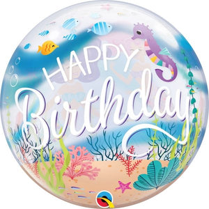 Mermaid Happy Birthday Bubble Balloon 22 Inches