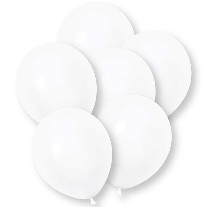 White Latex Balloons 12 Inch 10 Pack | Party Save Smile