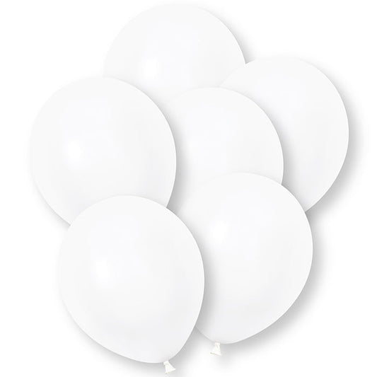 White Latex Balloons 12 Inch 10 Pack | Party Save Smile