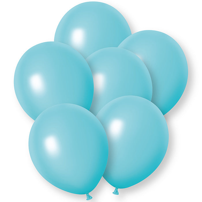 Caribbean Blue Latex Balloons 12 Inch 10 Pack | Party Save Smile