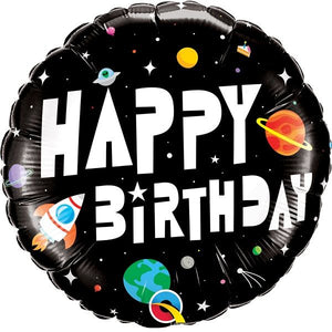 Happy Birthday Space Planets Foil Balloons 18 Inch
