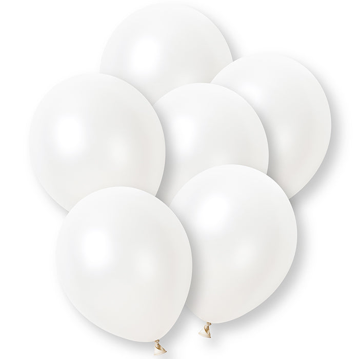 White Latex Balloons 12 Inch 8 Pack | Party Save Smile